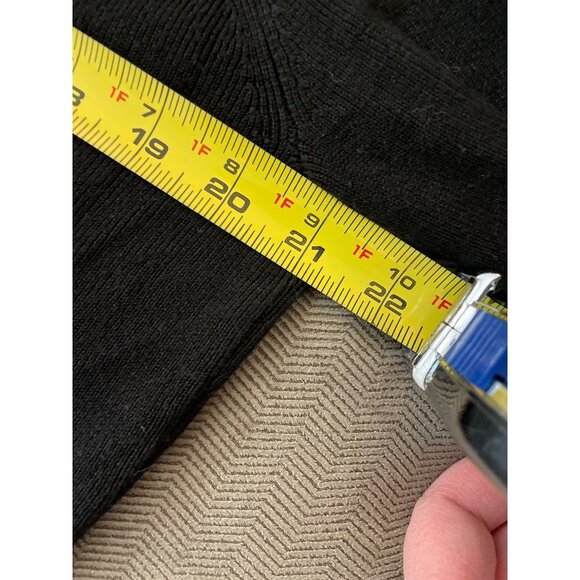 Cable & Gauge Black Off Shoulder Scalloped Hem Long Sleeve Knit Sweater Top Sz L - Picture 9 of 11